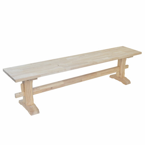 Unfinished Trestle Bench / Pedestal bench Farmhouse Bench, wood bench St. Louis