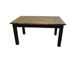 Dark Walnut and Black Farmhouse Table