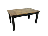 Dark Walnut and Black Farmhouse Table