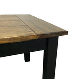 Dark Walnut and Black Farmhouse Table