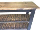 Rustic Kitchen Island Dark Walnut and Black