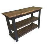 Rustic Kitchen Island Dark Walnut and Black