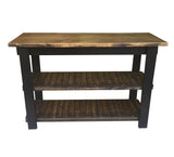 Rustic Kitchen Island Dark Walnut and Black