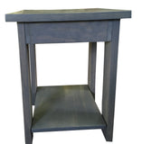 Driftwood Grey Side Table With Shelf