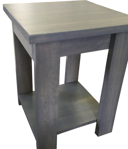 Driftwood Grey Side Table With Shelf